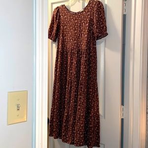 Aerie Floral Midi-Sleeve  Maxi Dress Size XS/S.